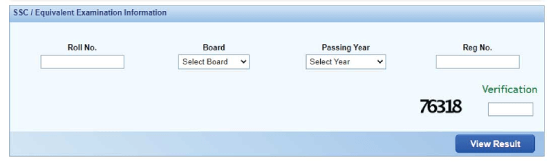 XI Class Admission Result View Option XI Class Admission Result View Option